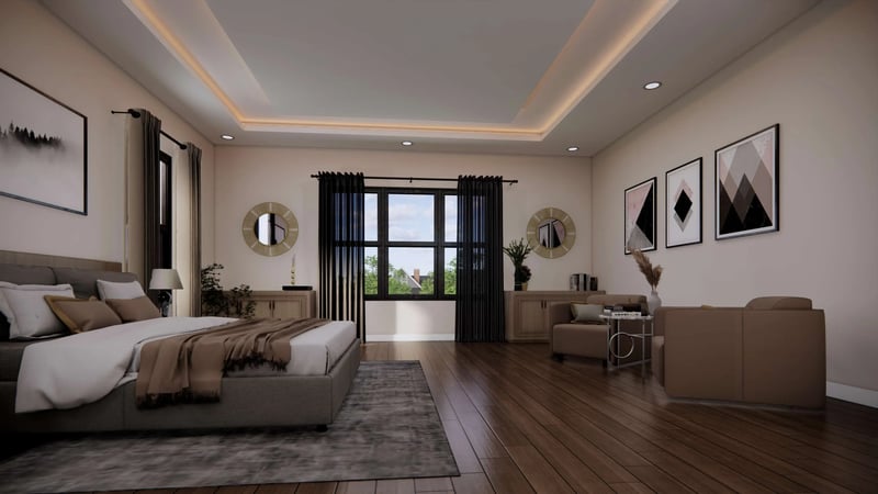 primary bedroom in mclean virginia by august homes