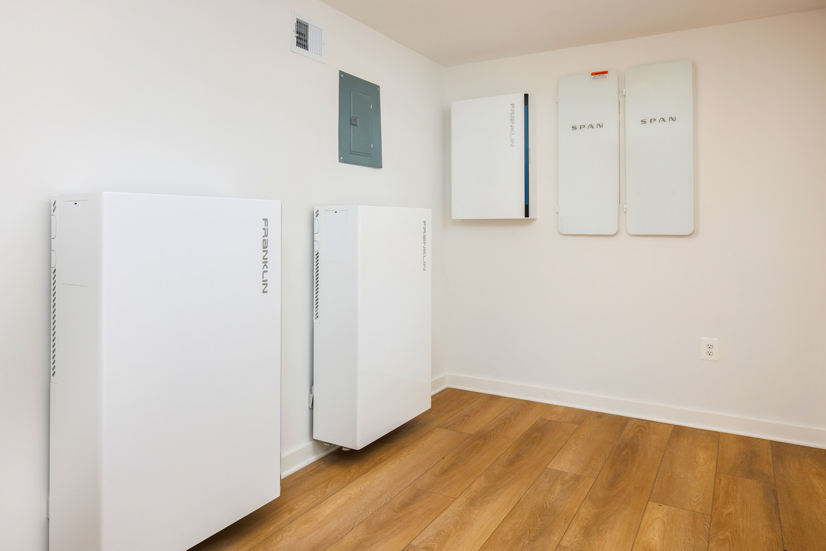 Battery storage systems in utility room by August Homes